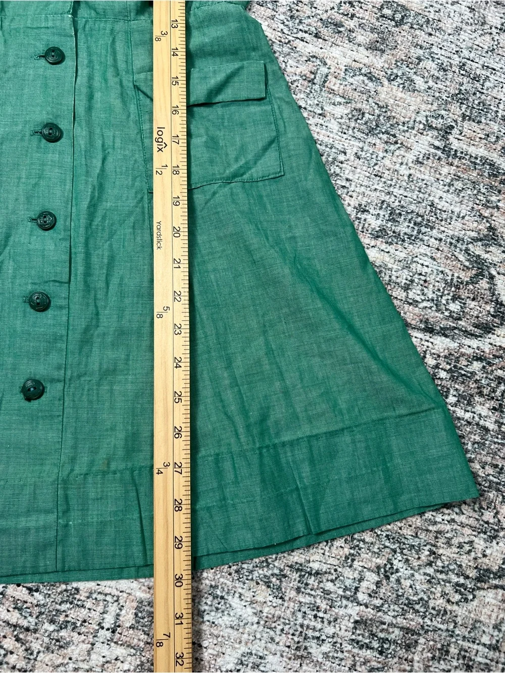 Vintage Official Girl Scout Dress 100% Cotton Green Girls 10/12